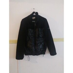 Koolaburra By Ugg Women’s Puffer Full Zip Jacket Black  Faux Fur Sherpa Collar